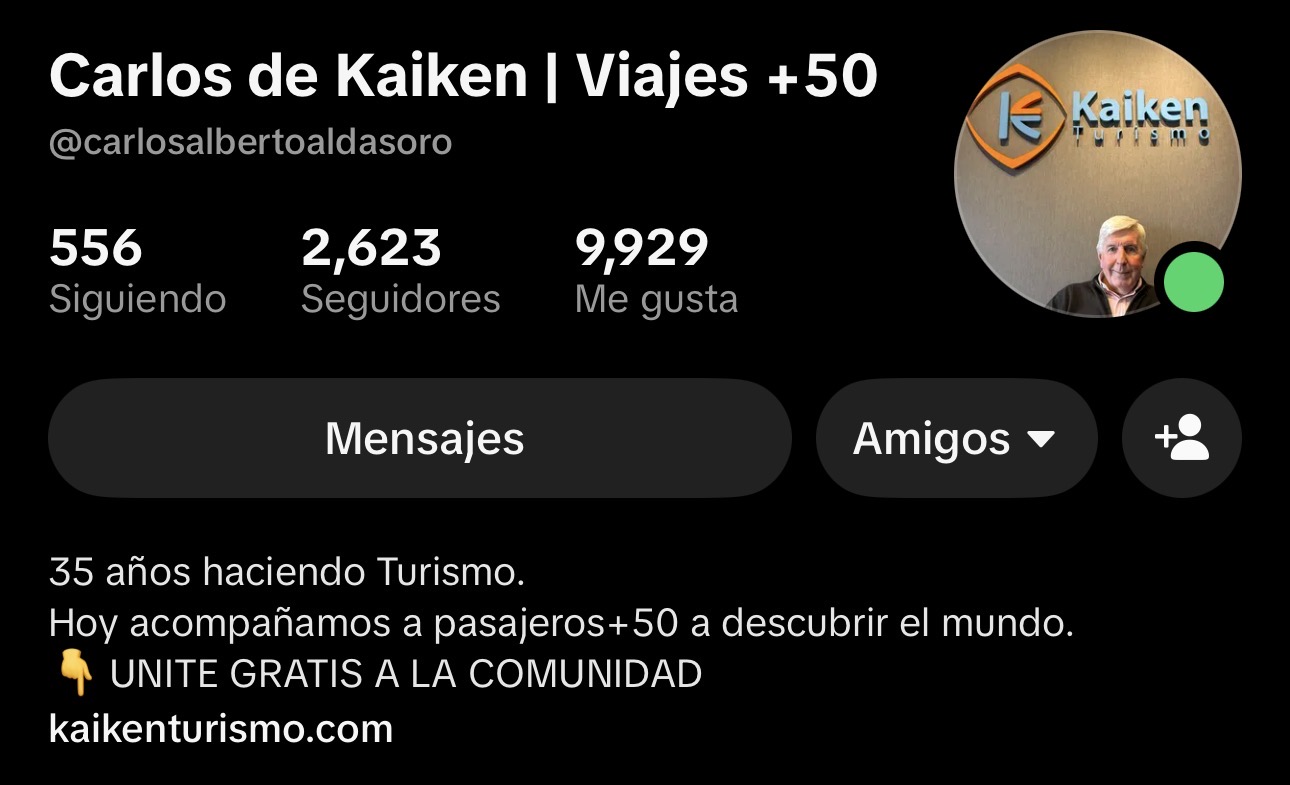 Perfil de Carlos de Kaiken, caso aplicado en Turismo