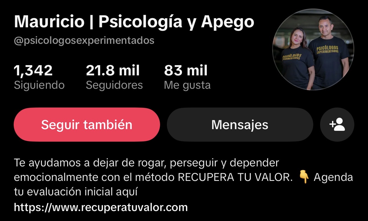 Perfil de Mauricio · Psicología y Apego, caso aplicado en Psicología